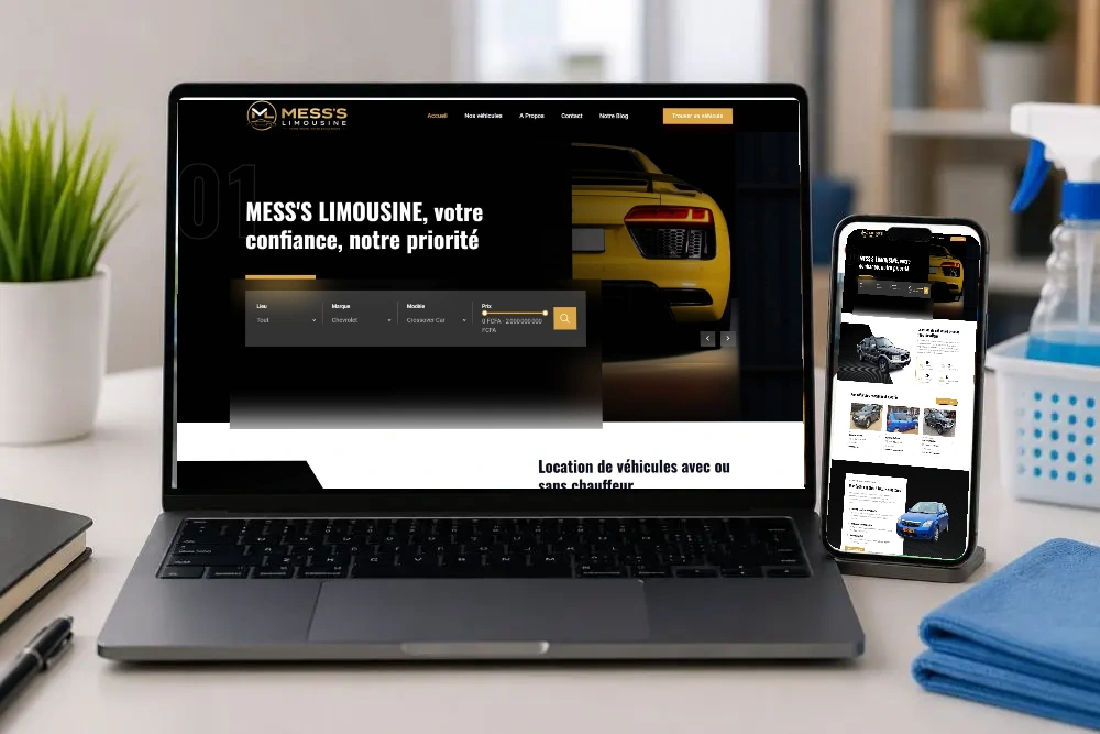 Mess’s Limousine — Mess’s Limousine — présentation sur ordinateur et téléphone