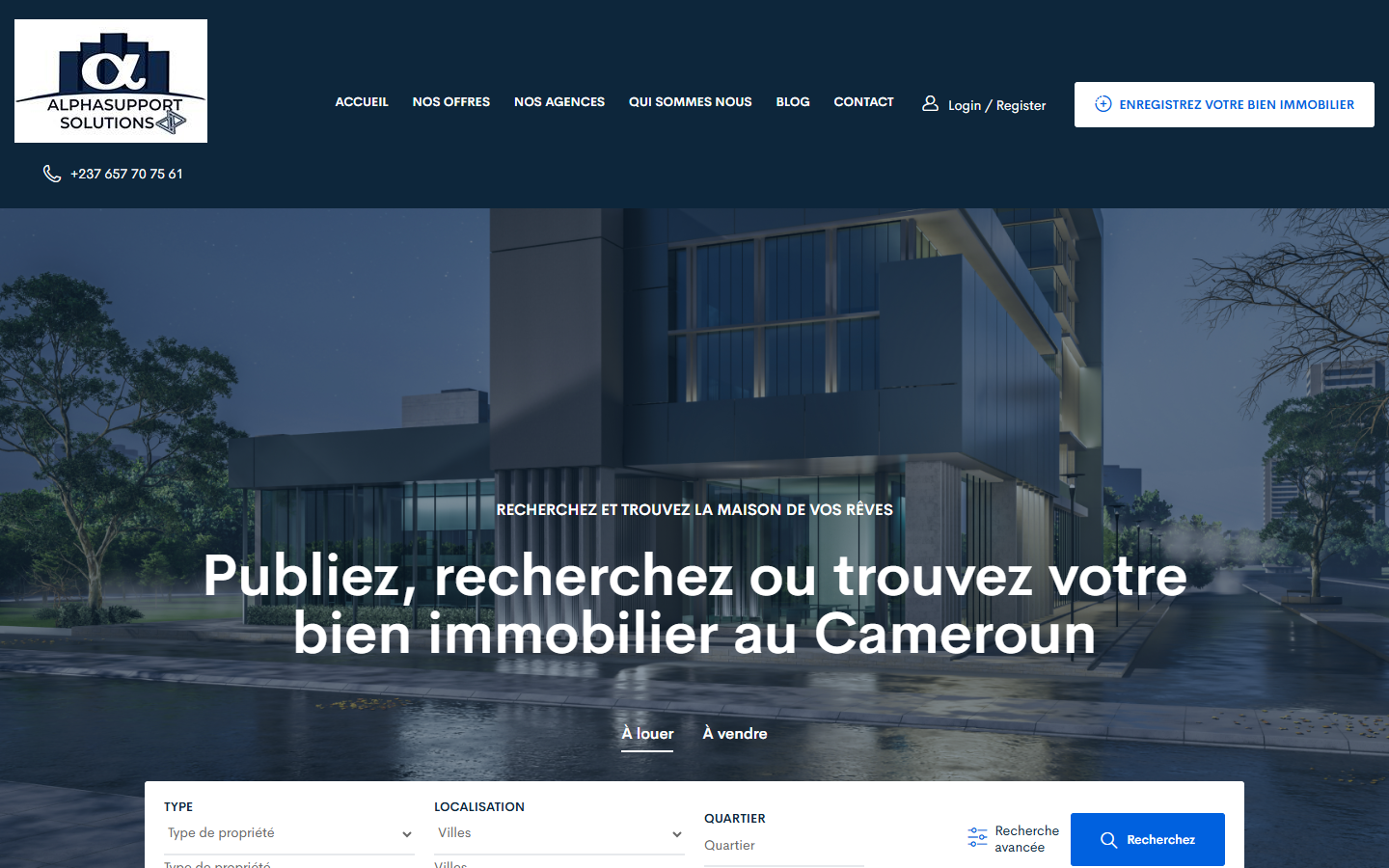 Alpha Support Solutions · Desktop website view