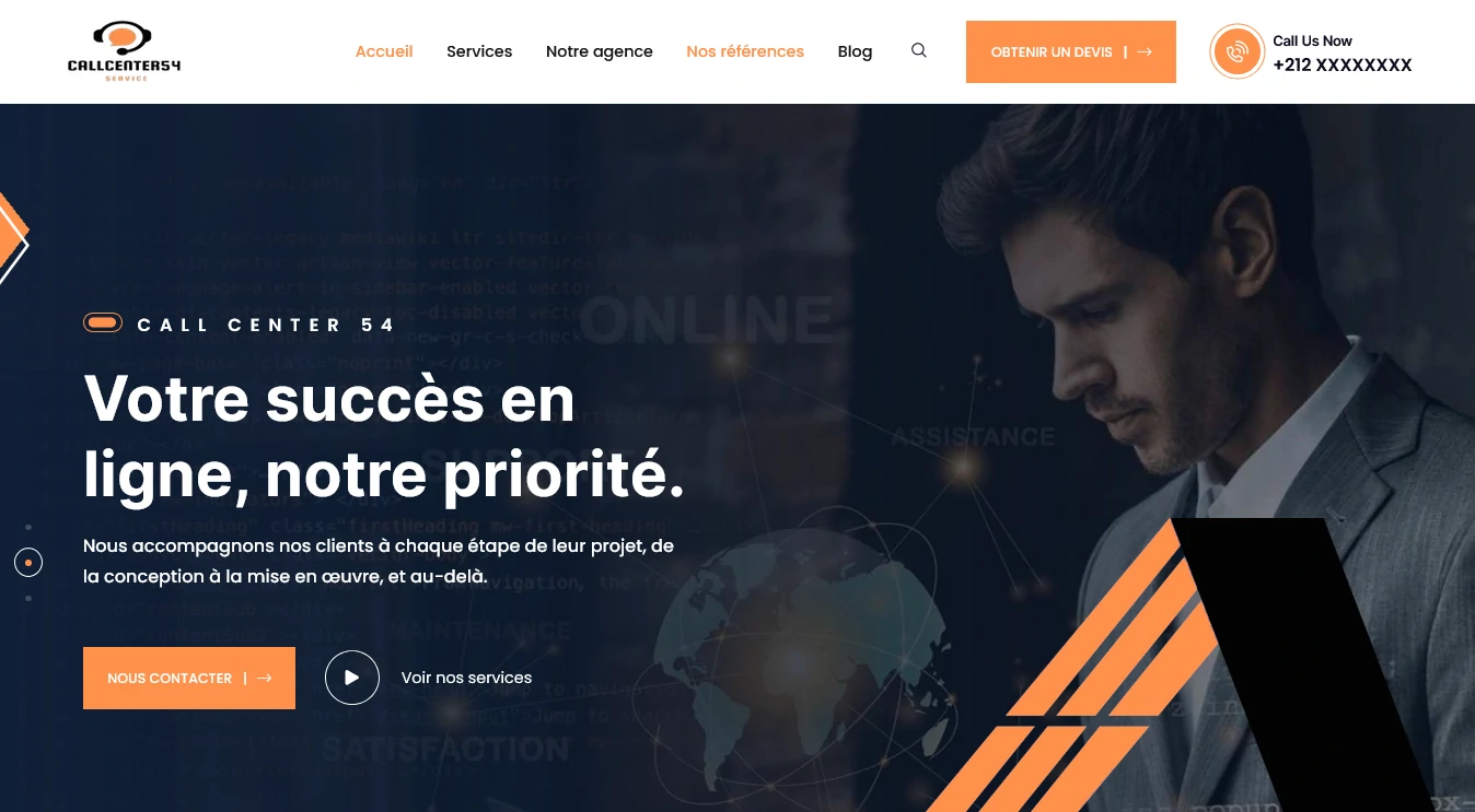 Call Center 54 · Accueil sur ordinateur