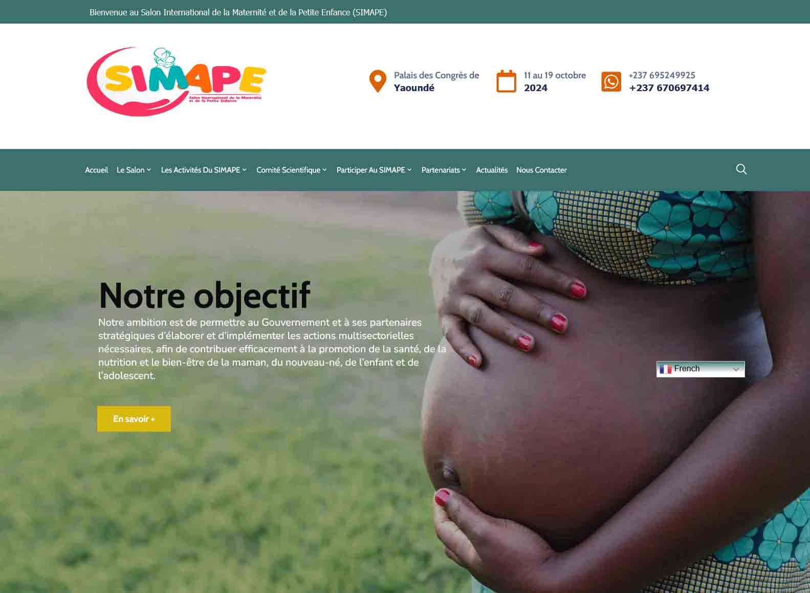 SIMAPE · Desktop homepage