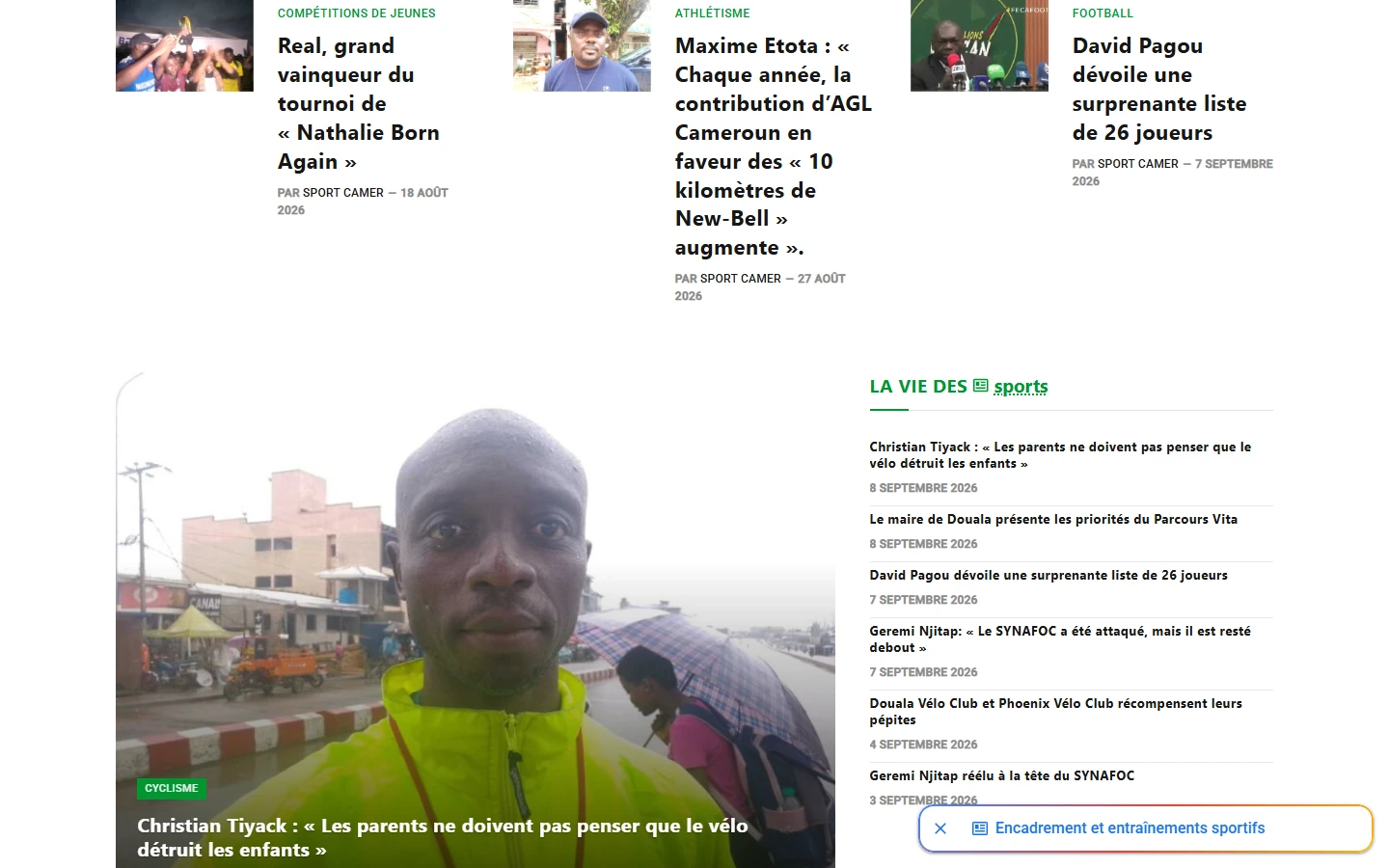 Accueil du magazine