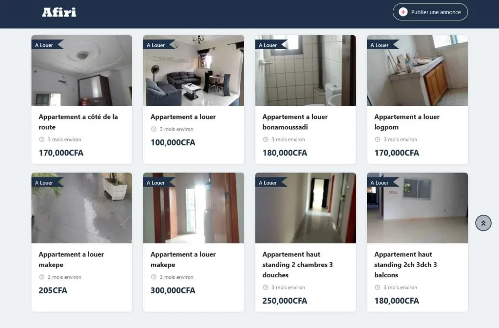 Afiri : présentation des annonces immobilières