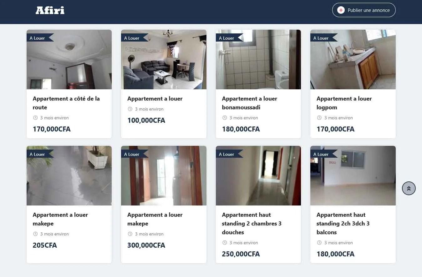 Afiri : présentation des annonces immobilières