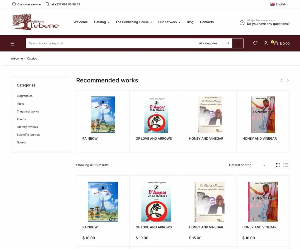 Catalogue des ouvrages des Éditions L’Ébène