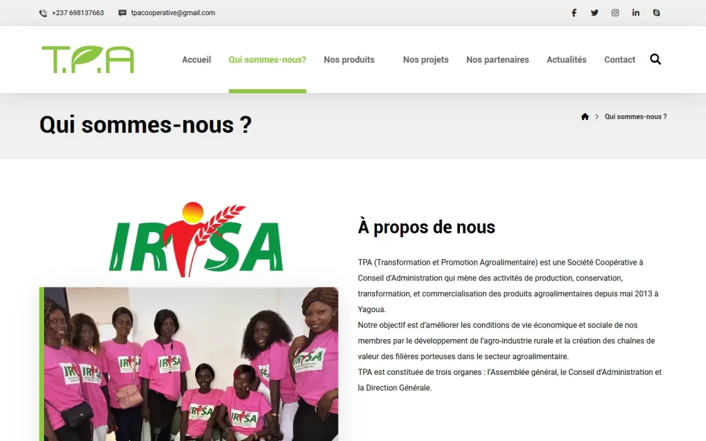 Présentation de la coopérative TPA