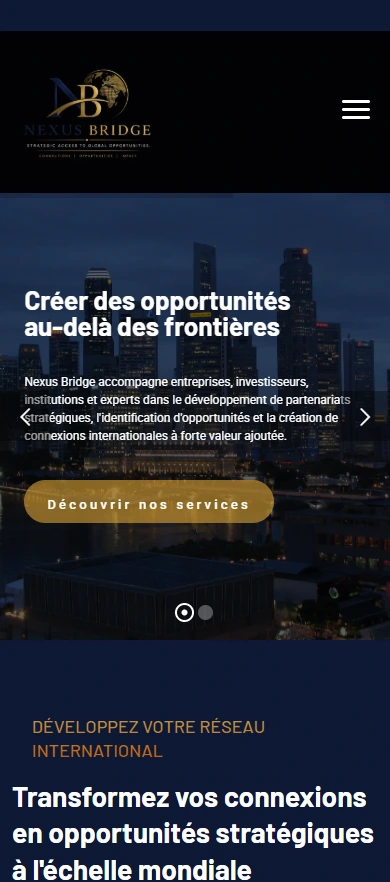 Accueil sur téléphone