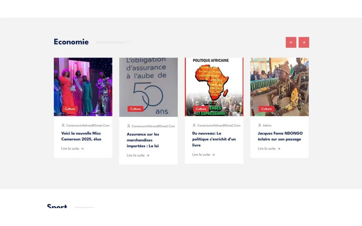 CAMEROUN INFO LIVE — Rubrique Économie