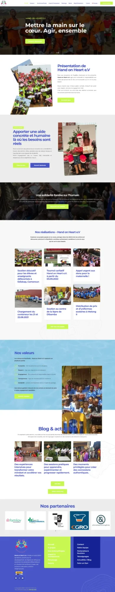 HAND ON HEART — Parcours du site