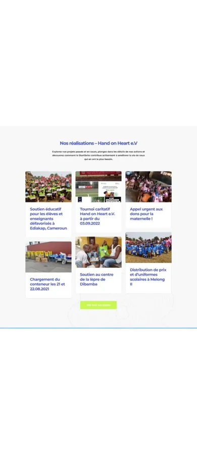 HAND ON HEART — Actions de l’association
