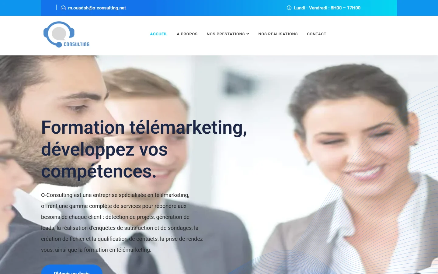 O-CONSULTING — Homepage on desktop