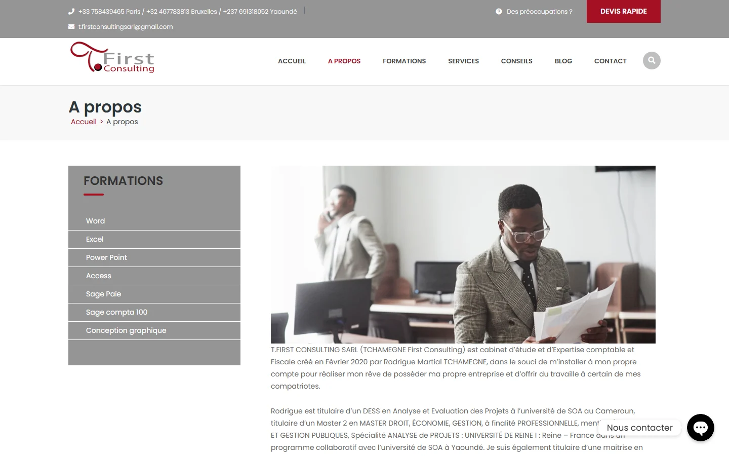 T. FIRST CONSULTING — Présentation du cabinet