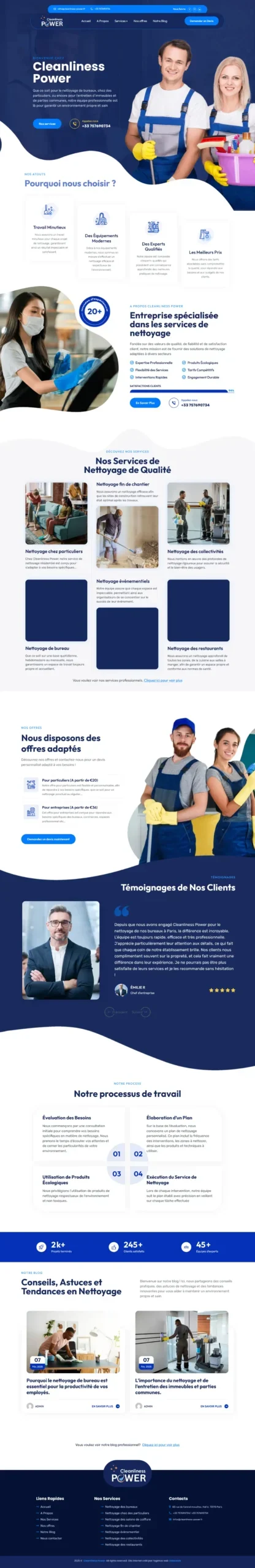 Cleanliness Power — Full desktop website overview