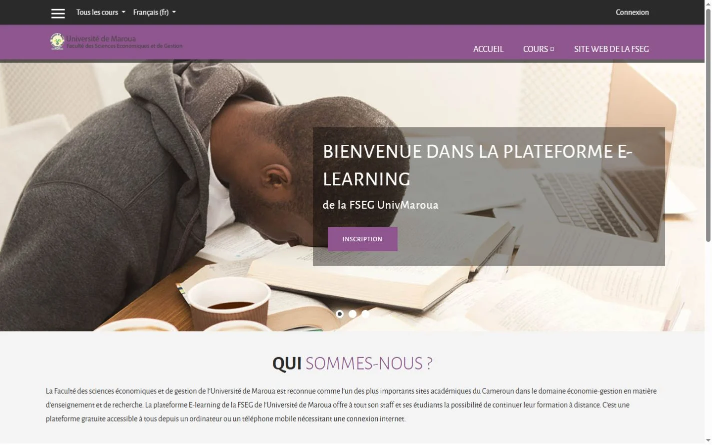 FSEG · Université de Maroua — Learning platform homepage