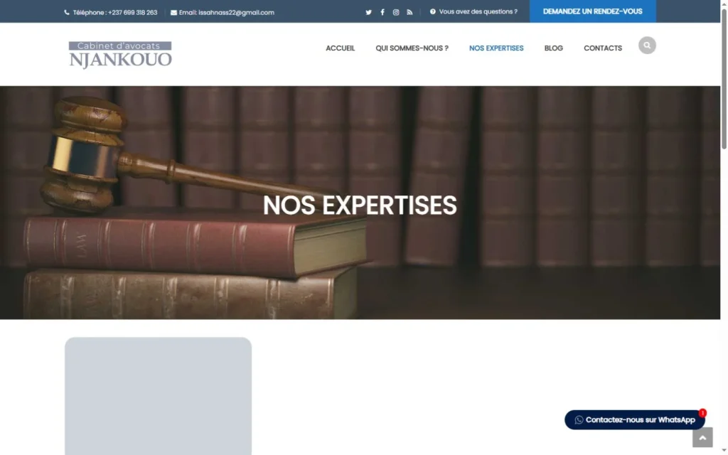 Cabinet Njankouo — Contenus du site