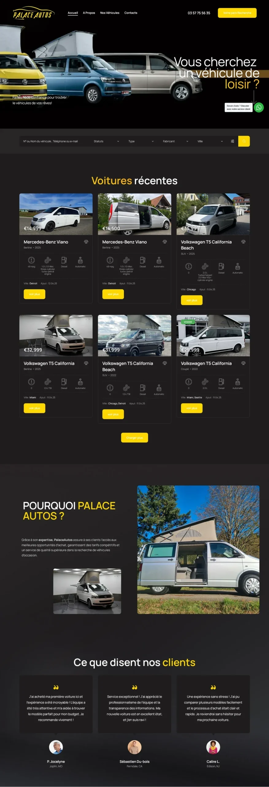 Palace Autos — Full desktop overview