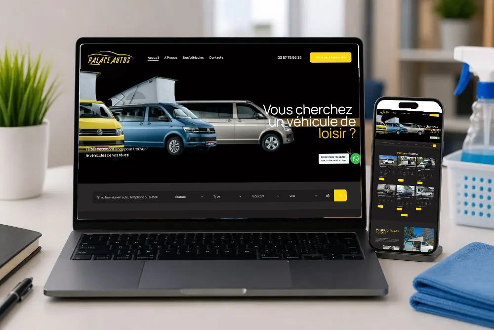 Palace Autos — Captures ordinateur dans les supports du projet