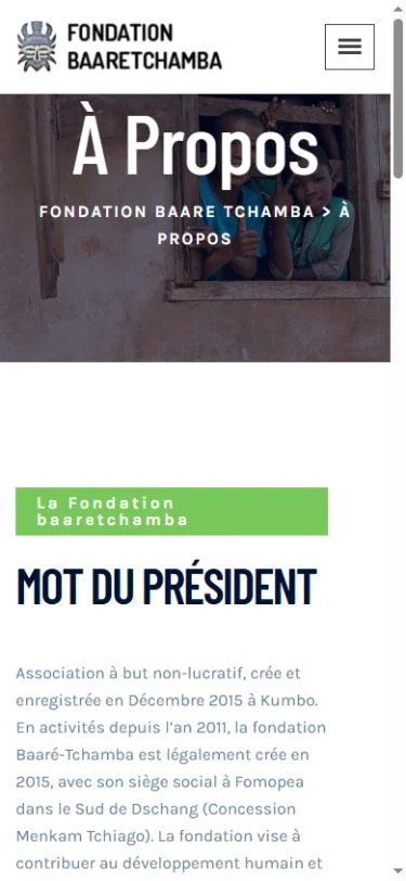 Baaré-Tchamba — Foundation introduction on mobile