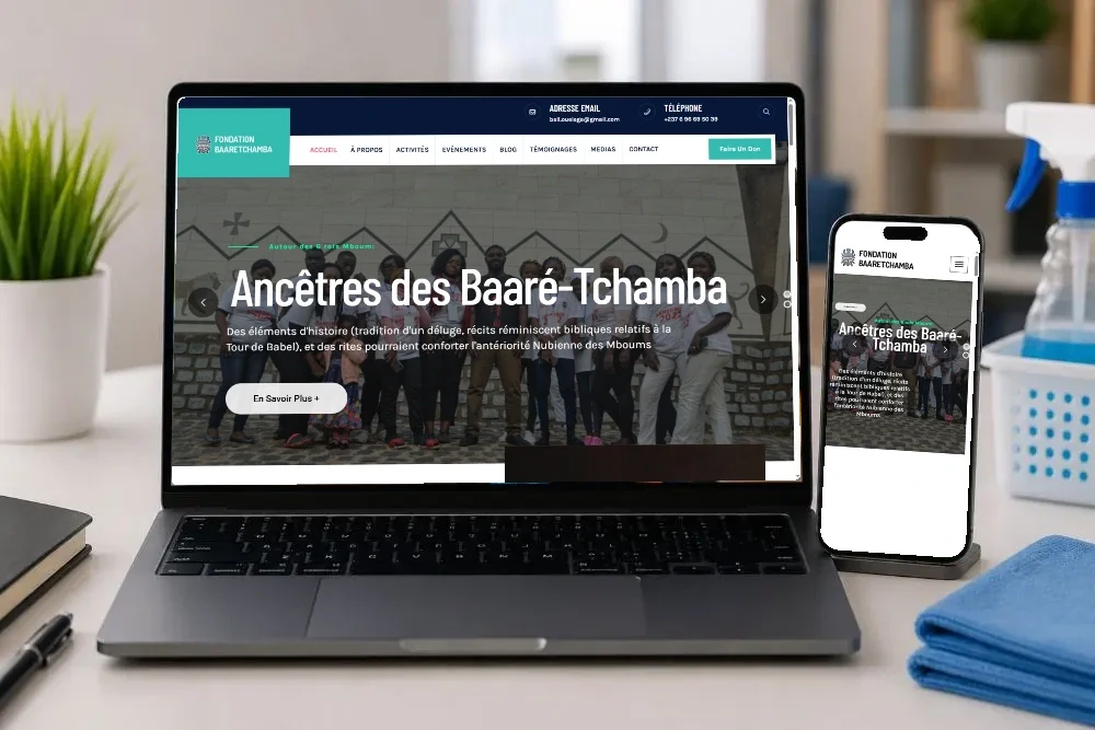 Baaré-Tchamba — Site sur ordinateur et téléphone