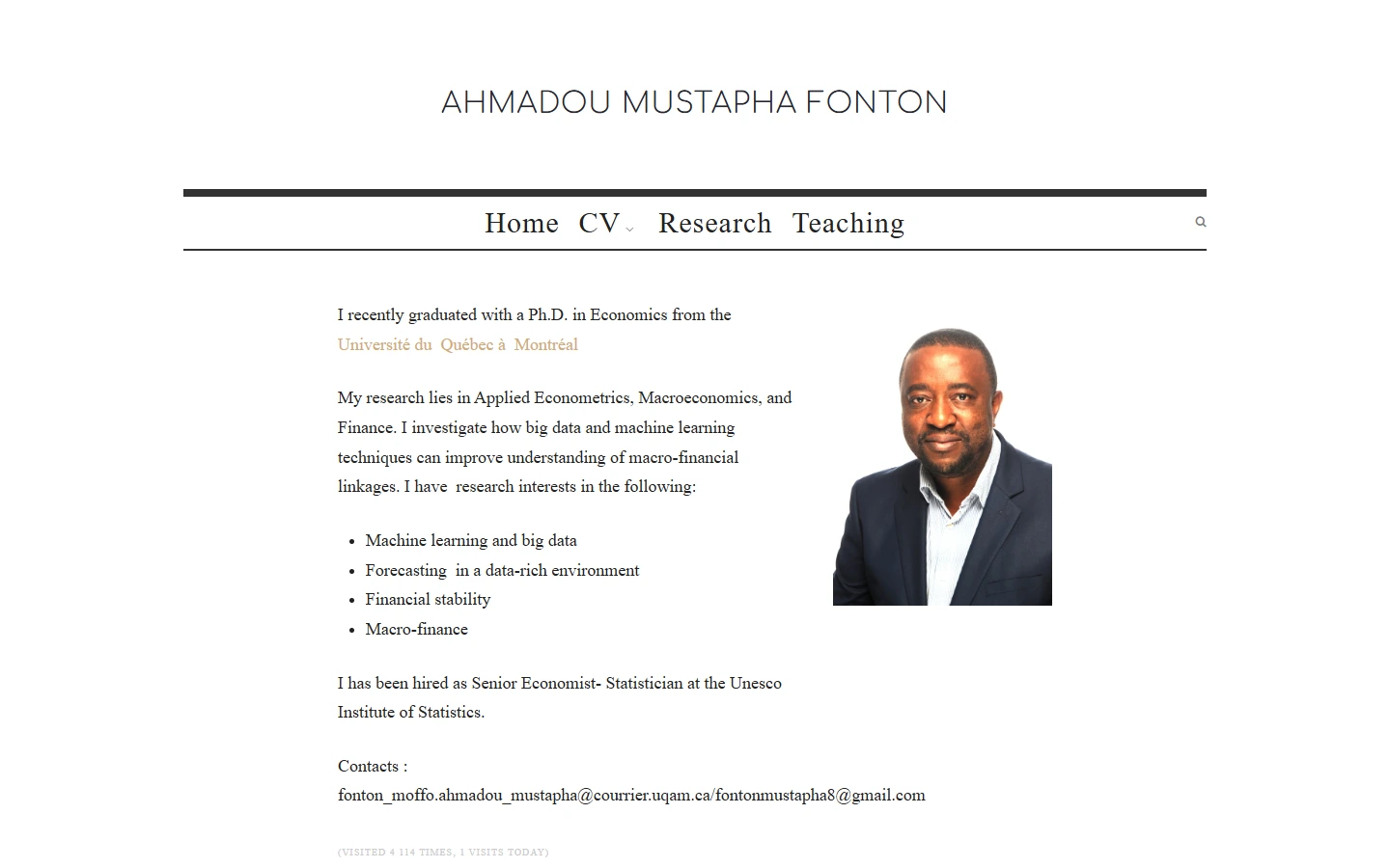 MUSTAPHA FONTON — Accueil et profil