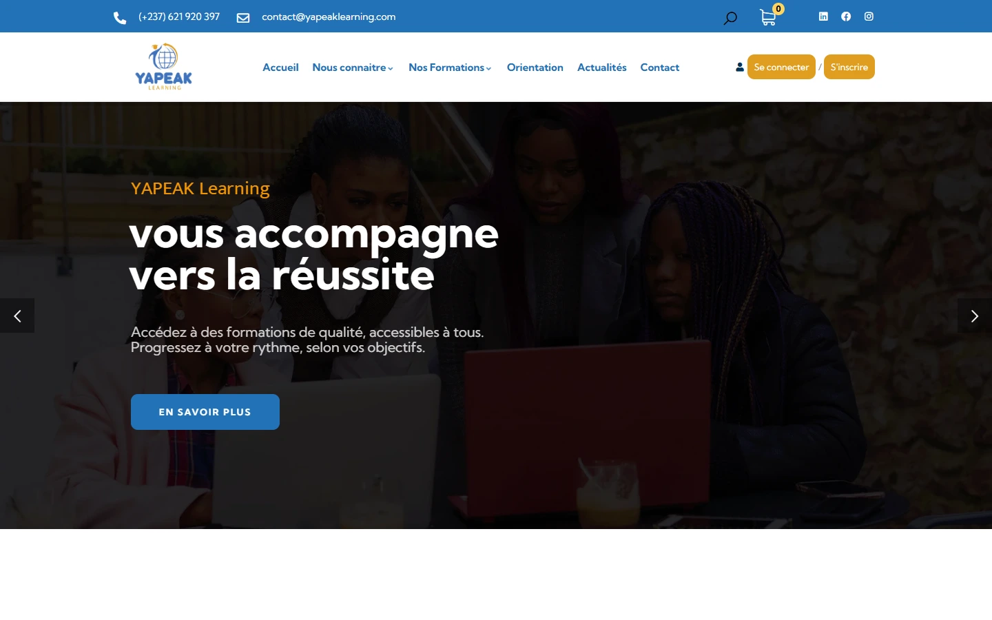 Yapeak Learning — Homepage and courses
