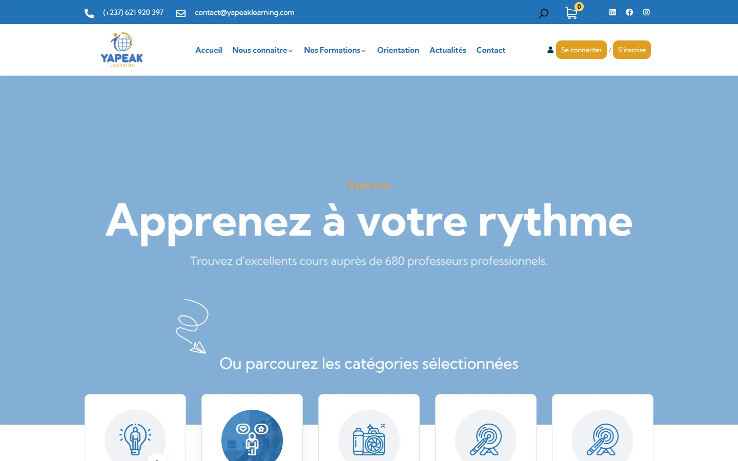 Yapeak Learning — Parcours de formation