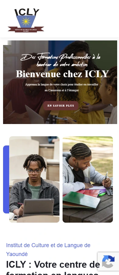 ICLY — Page d’accueil sur mobile