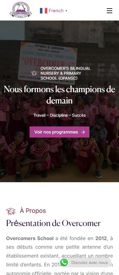 Overcomers — Page d’accueil sur mobile