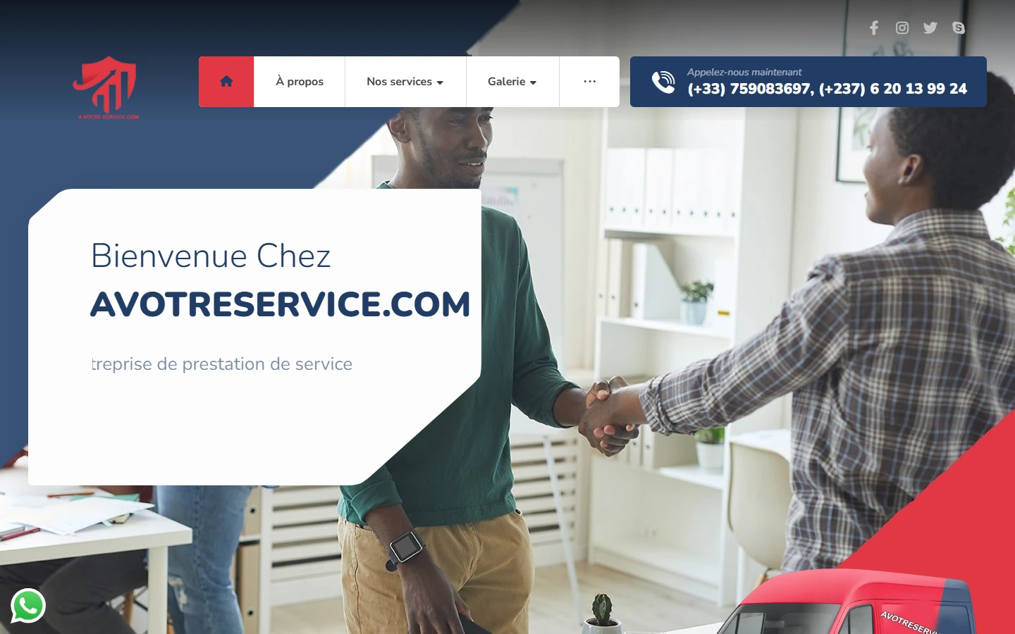 Accueil A votre service.com sur ordinateur