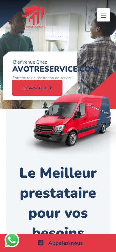 Accueil sur mobile