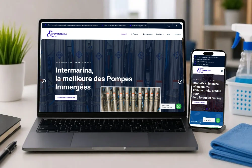 Site Dawale dans les supports ordinateur et téléphone