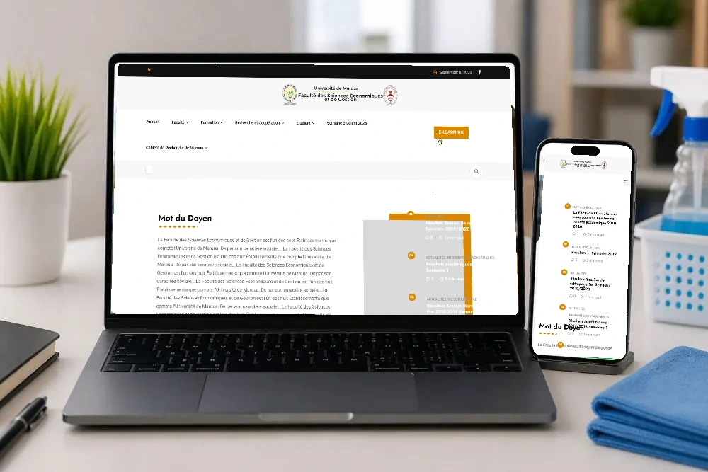 Site FSEG dans les supports ordinateur et téléphone