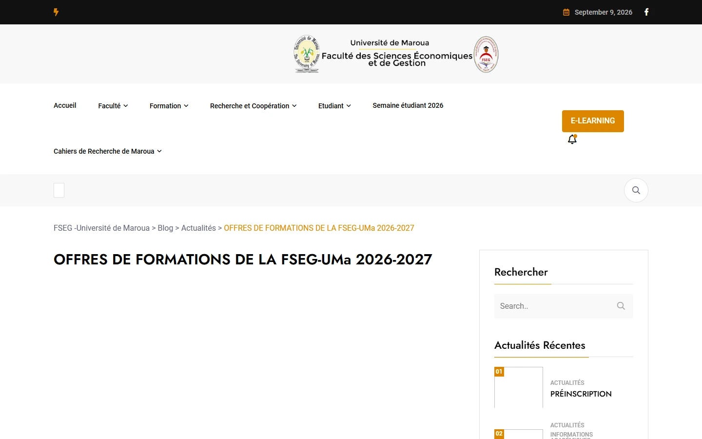 Programme information on desktop
